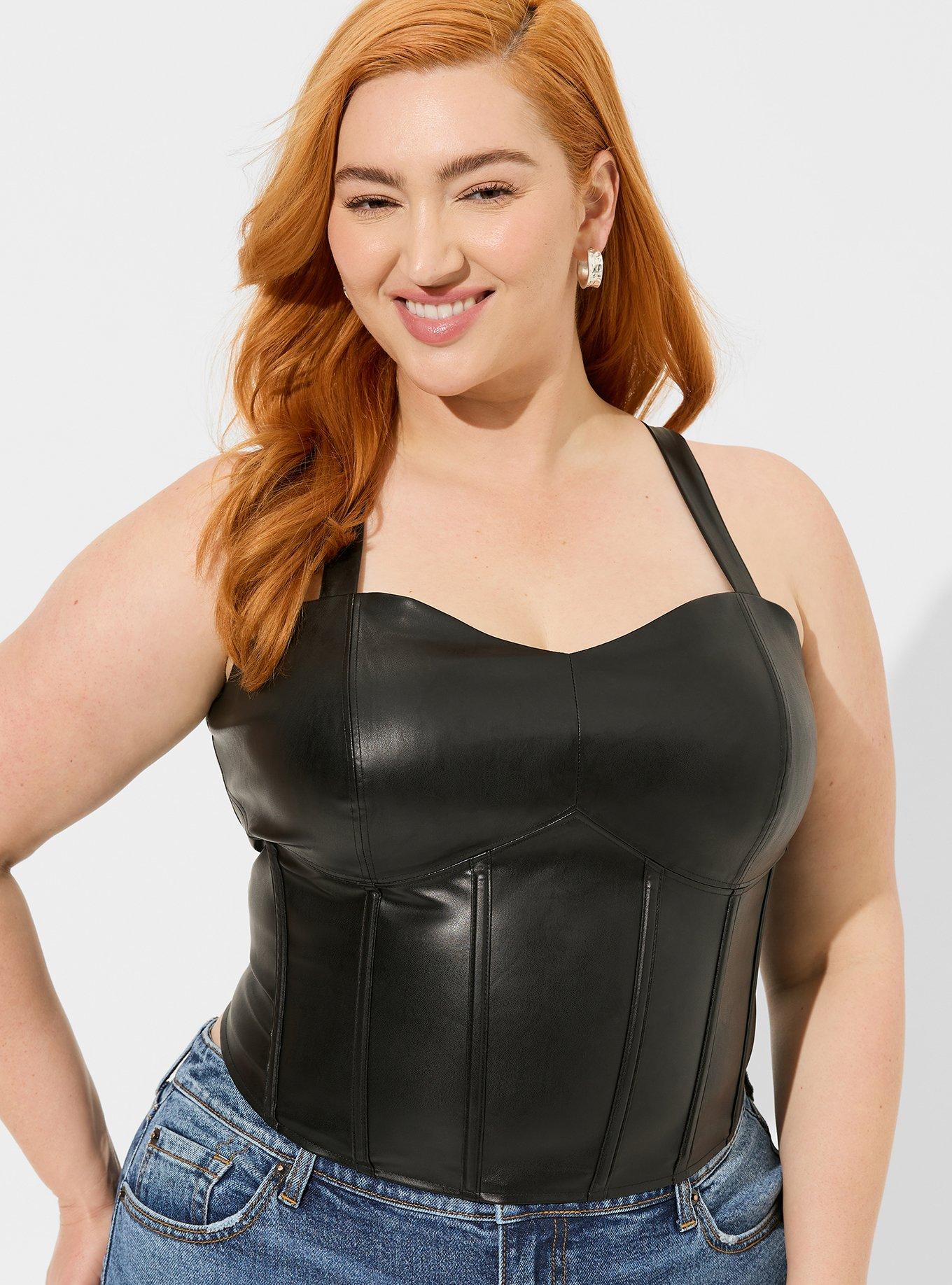 Plus Size - Faux Leather Corset Crop Top - Torrid