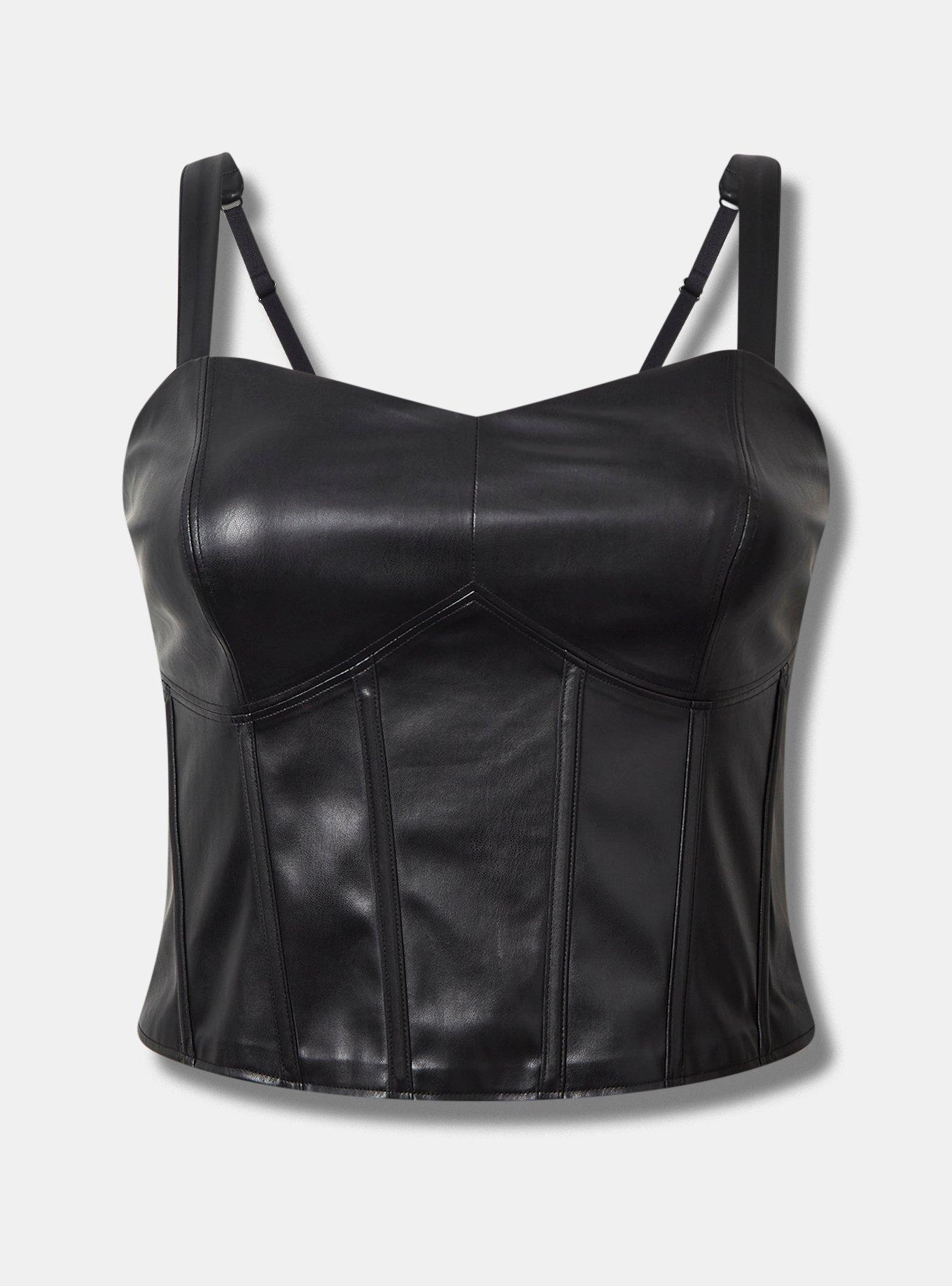 Faux Leather Bustier Top Black Leather Corset Top -  Canada