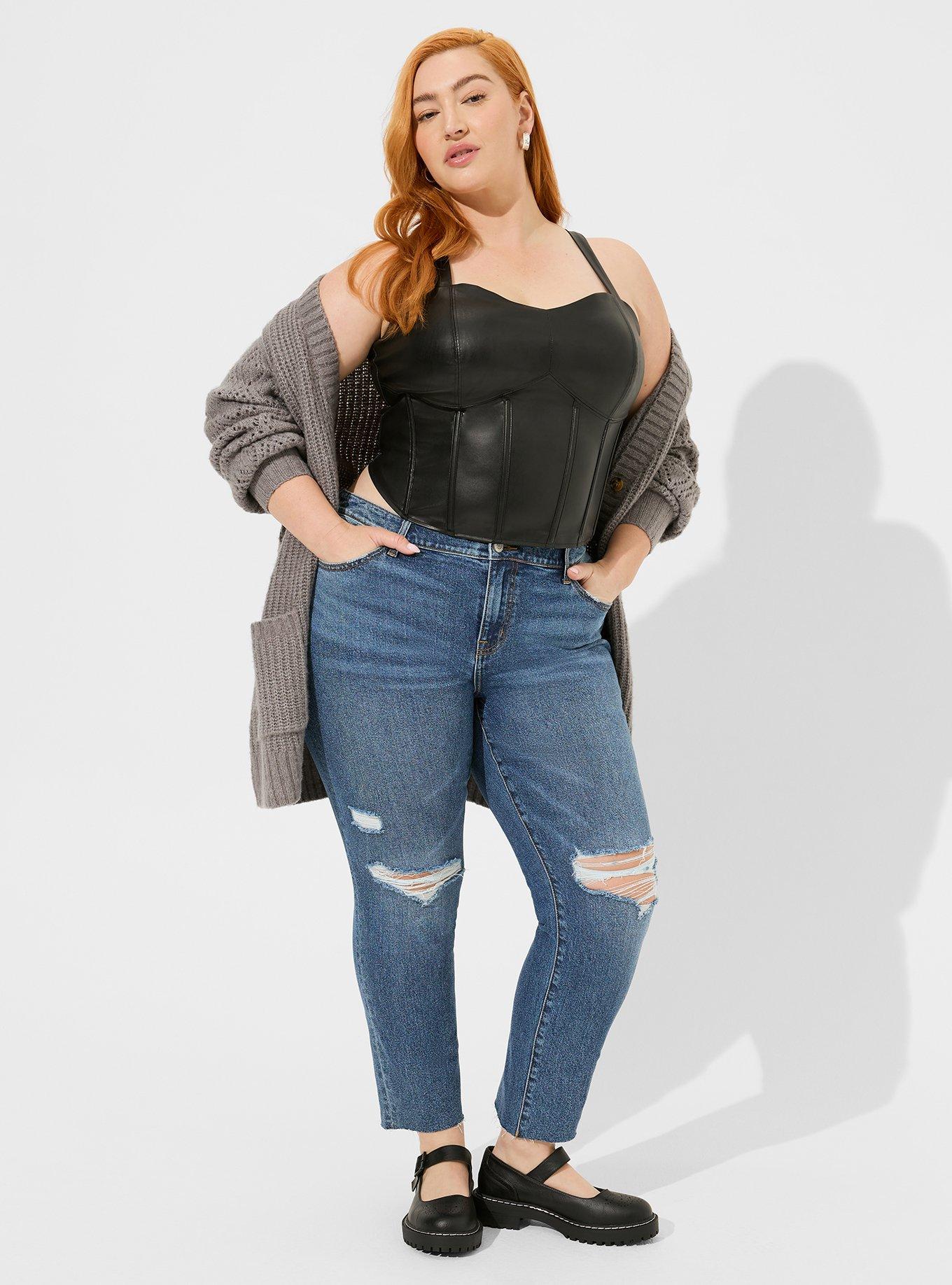 Faux Leather Corset Crop Top