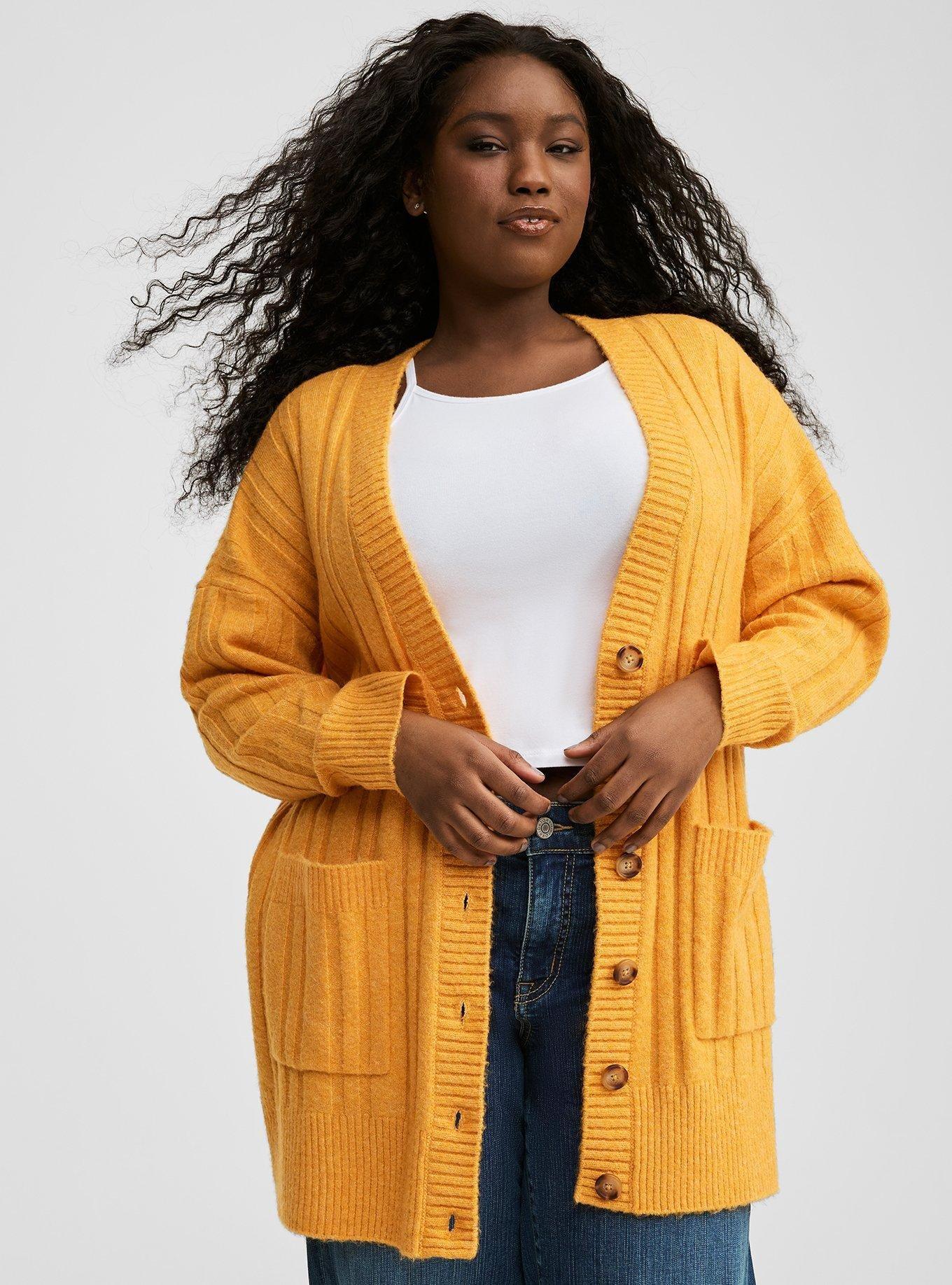 Plus size orange cardigan best sale