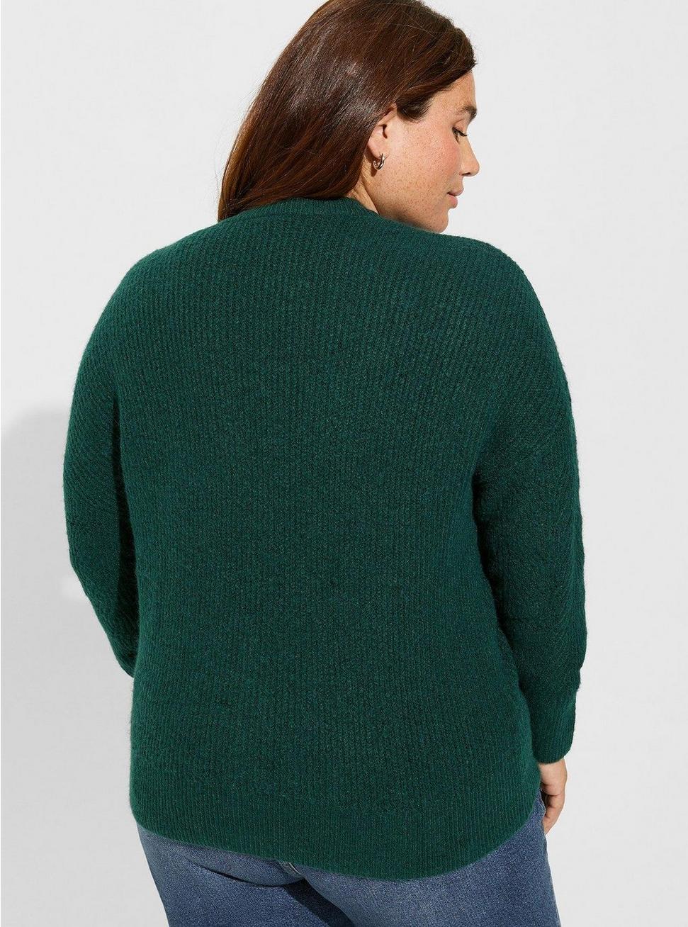 Vegan Cashmere Cardigan Sweater, BOTANICAL GARDEN, alternate