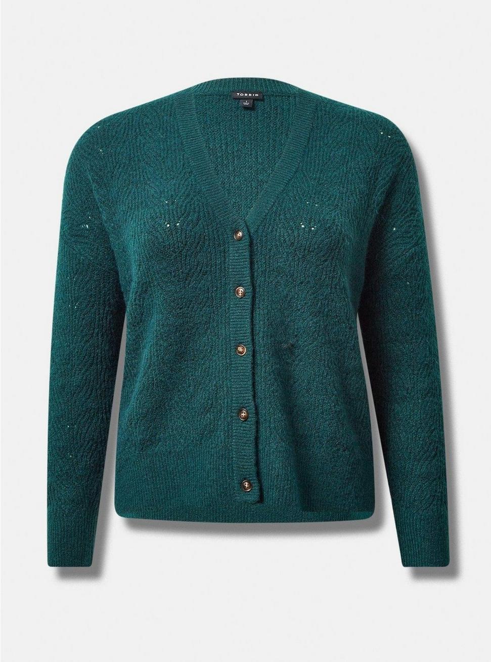 Vegan Cashmere Cardigan Sweater, BOTANICAL GARDEN, hi-res