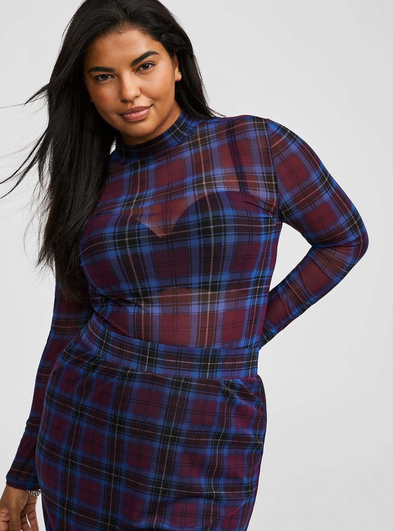 Mesh Mock Neck Long Sleeve Top