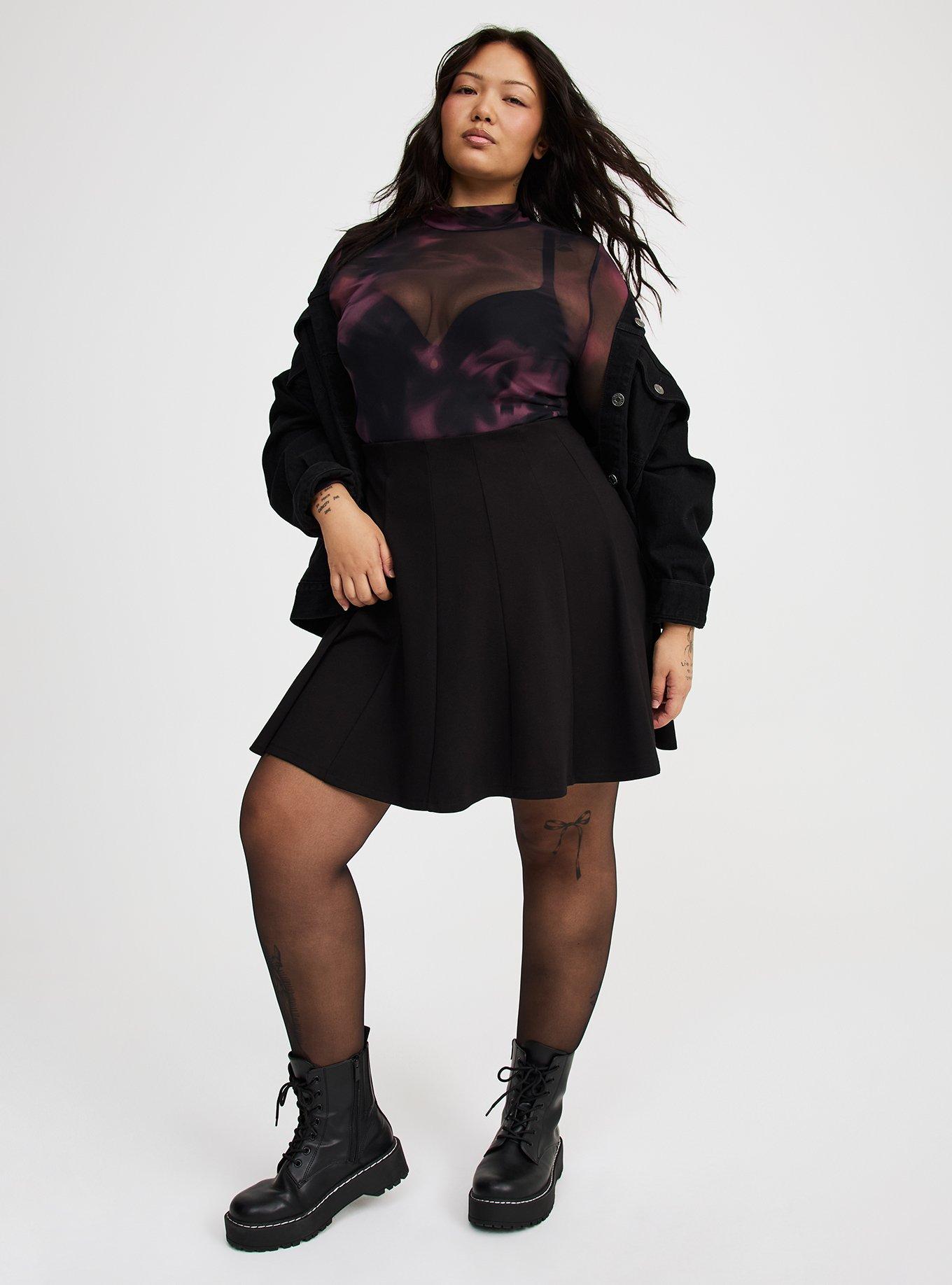 Mesh Mock Neck Long Sleeve Top