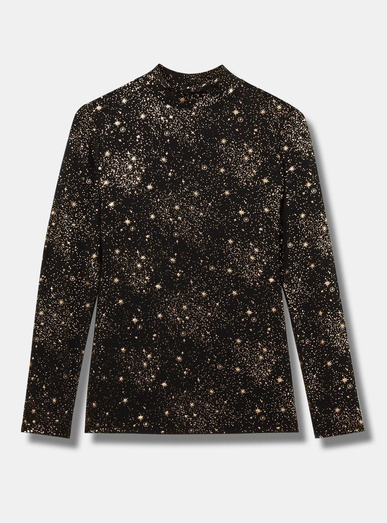 Mesh Mock Neck Long Sleeve Top