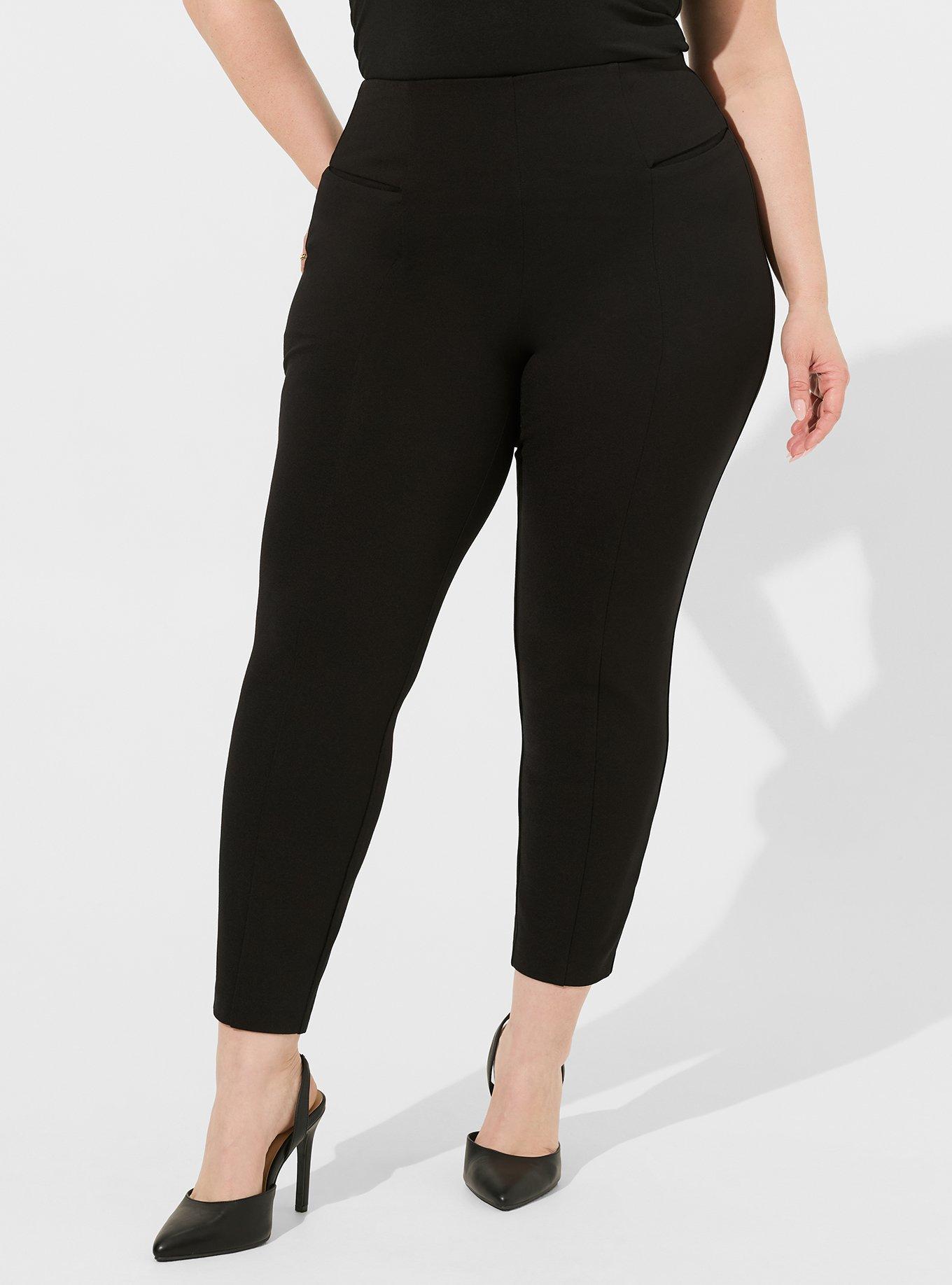 Pull On Pencil Skinny Studio Luxe Ponte Pant, DEEP BLACK, alternate