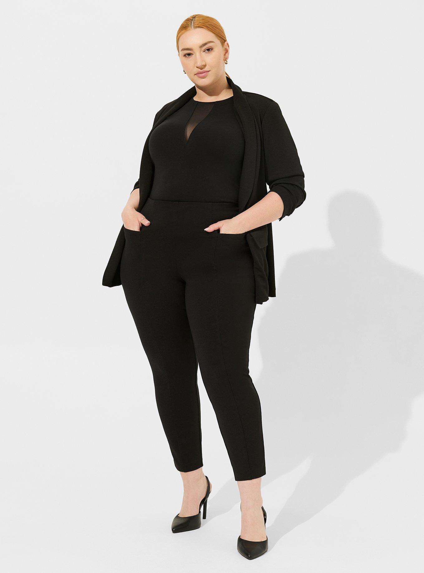 Shop Plus Size Tall Ponte Seam Leggings in Black