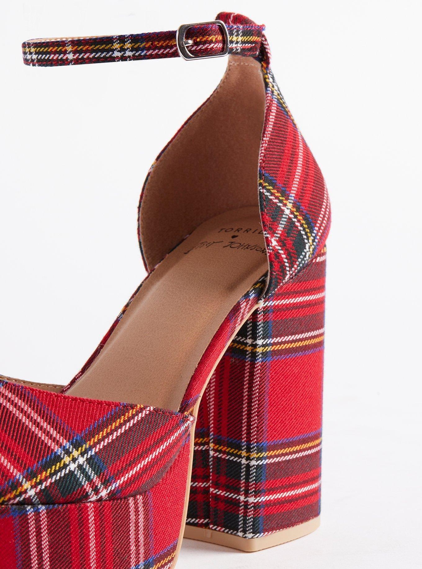 Red tartan hot sale plaid heels