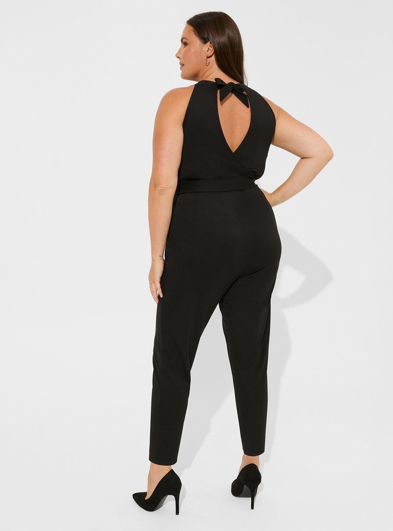 Ponte High Neck Belt Jumpsuit