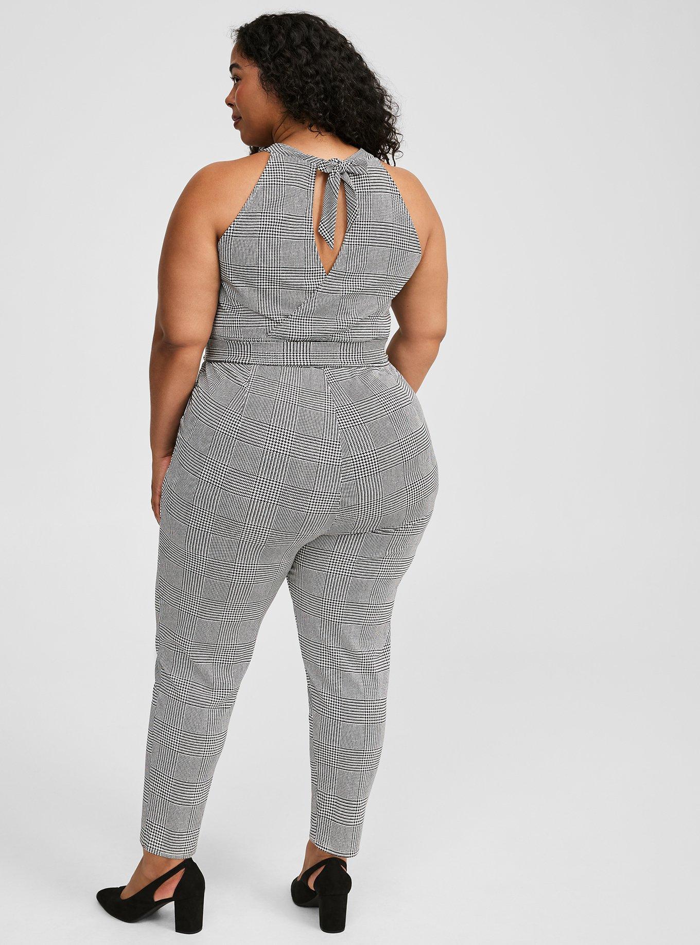 Ponte High Neck Belt Jumpsuit