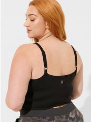 Luxe Cozy Cupro Cropped Active Tank, DEEP BLACK, alternate