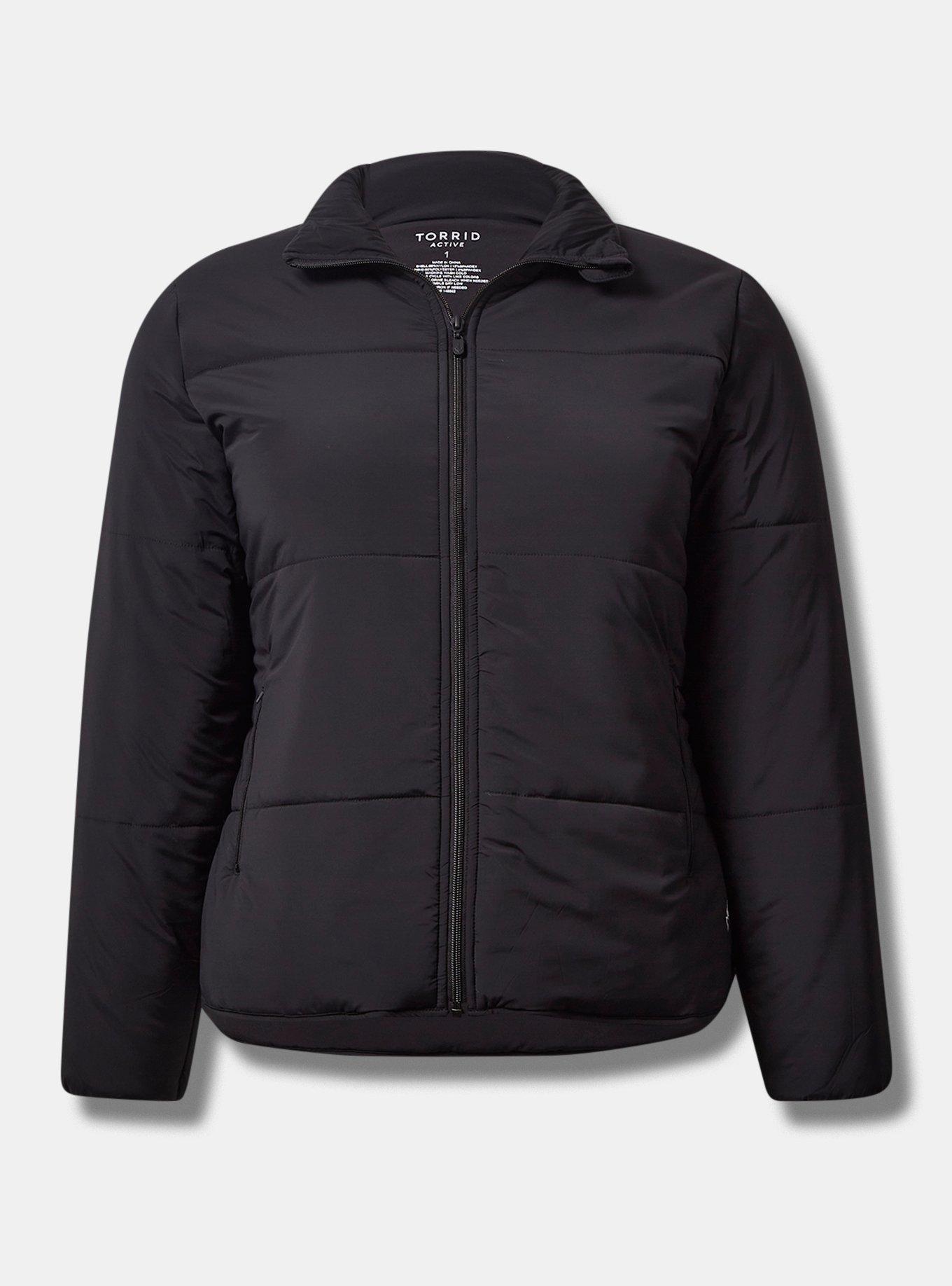 Matte Stretch Nylon Light-Weight Puffer Active Jacket