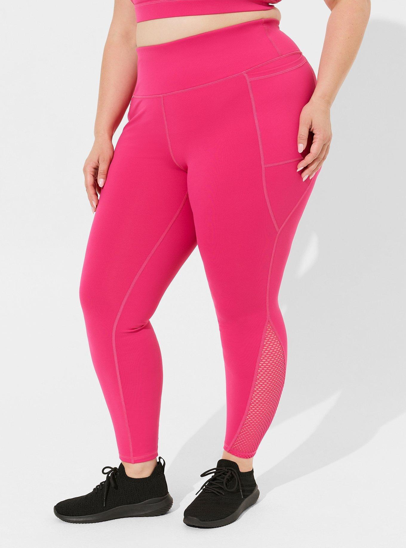 Plus Size Performance Core Full Length Mesh Active Legging with High Pockets, PINK PEACOCK, alternate