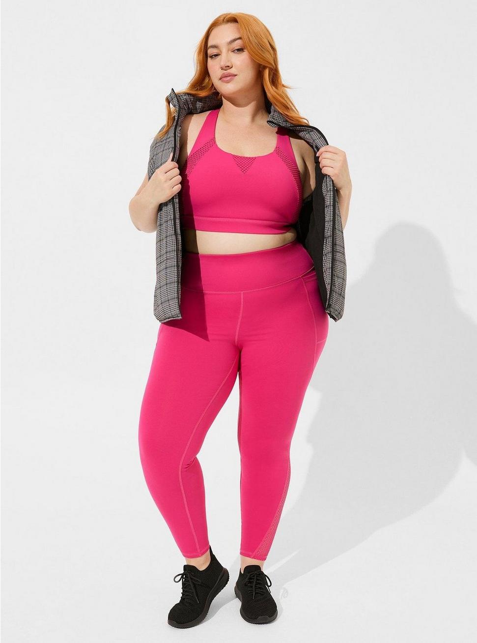 Performance Core Full Length Mesh Active Legging with High Pockets, PINK PEACOCK, alternate