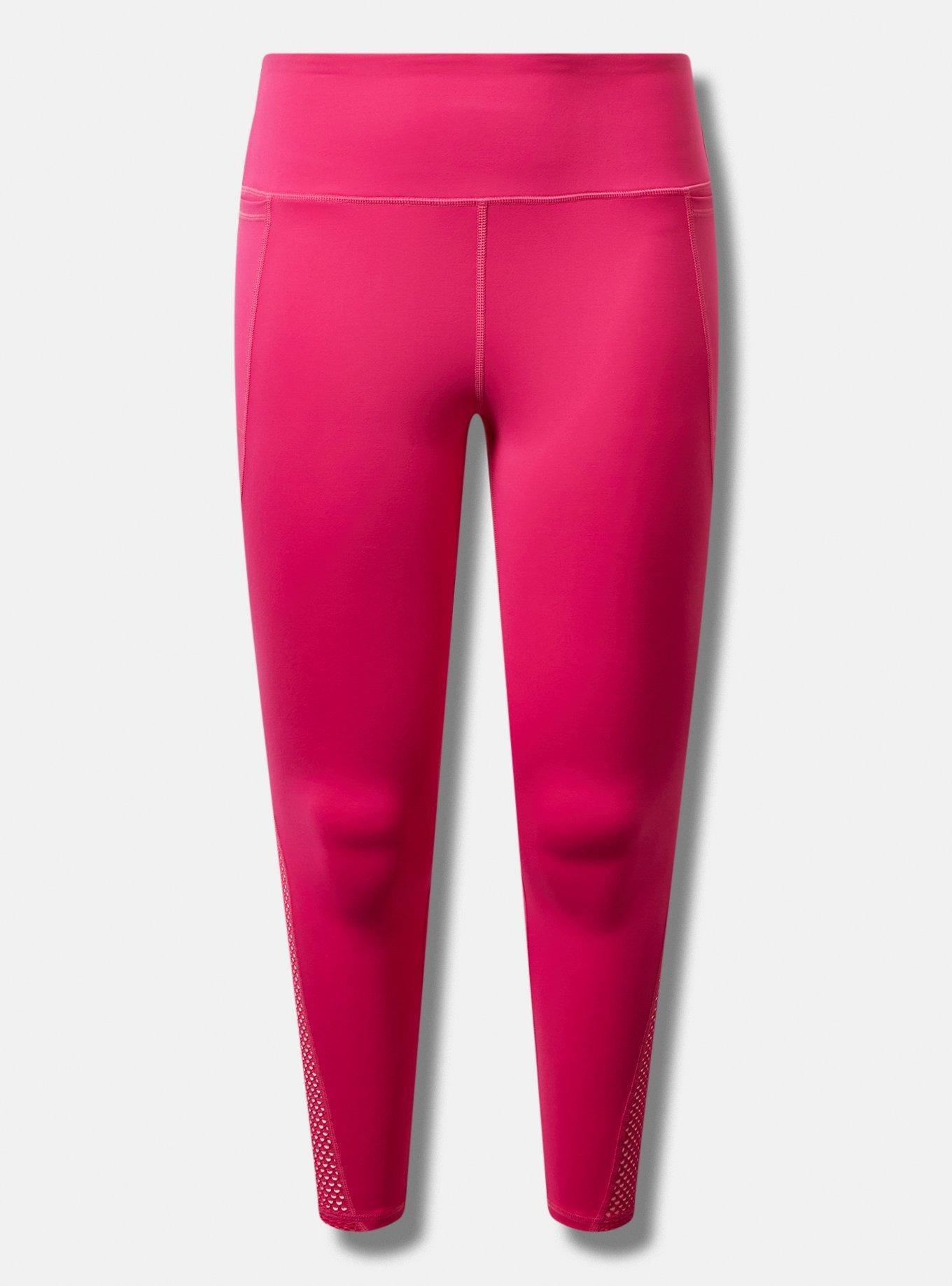 Plus Size Performance Core Full Length Mesh Active Legging with High Pockets, PINK PEACOCK, hi-res