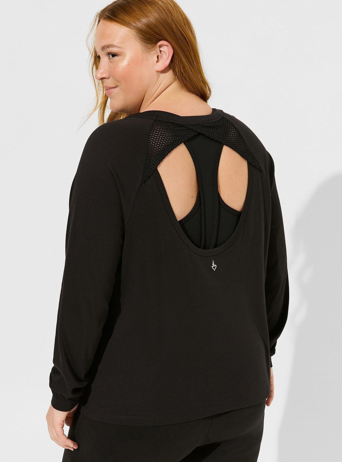 Plus Size - Long Sleeve Mesh Tee - Torrid