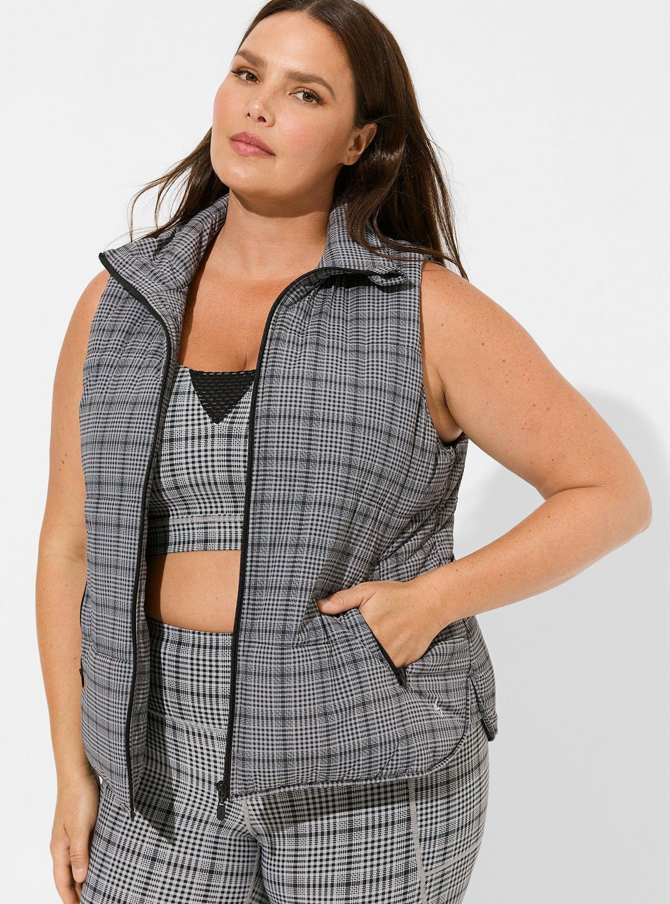 Plus Size - Matte Stretch Nylon Long Puffer Active Vest - Torrid