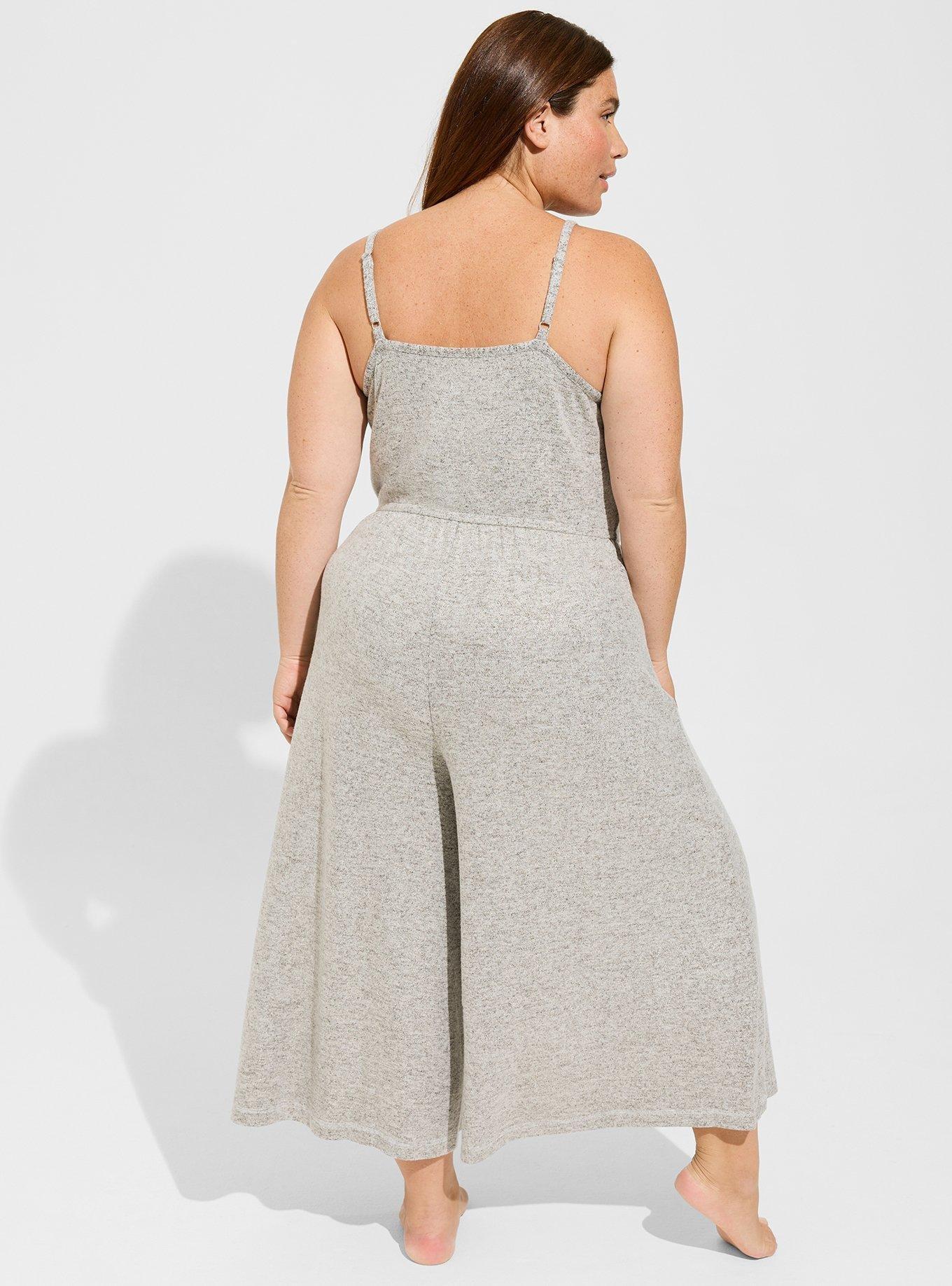 Plus Size - Super Soft Plush Shimmer Wide Leg Lounge Jumpsuit - Torrid