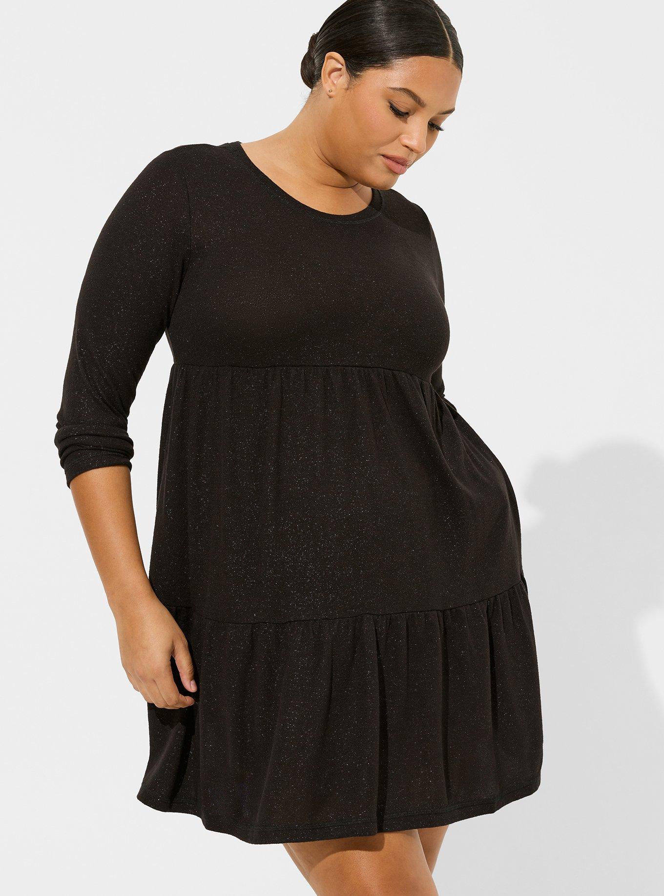 Plus Size - Super Soft Plush Long Sleeve Ruffle Lounge Dress - Torrid