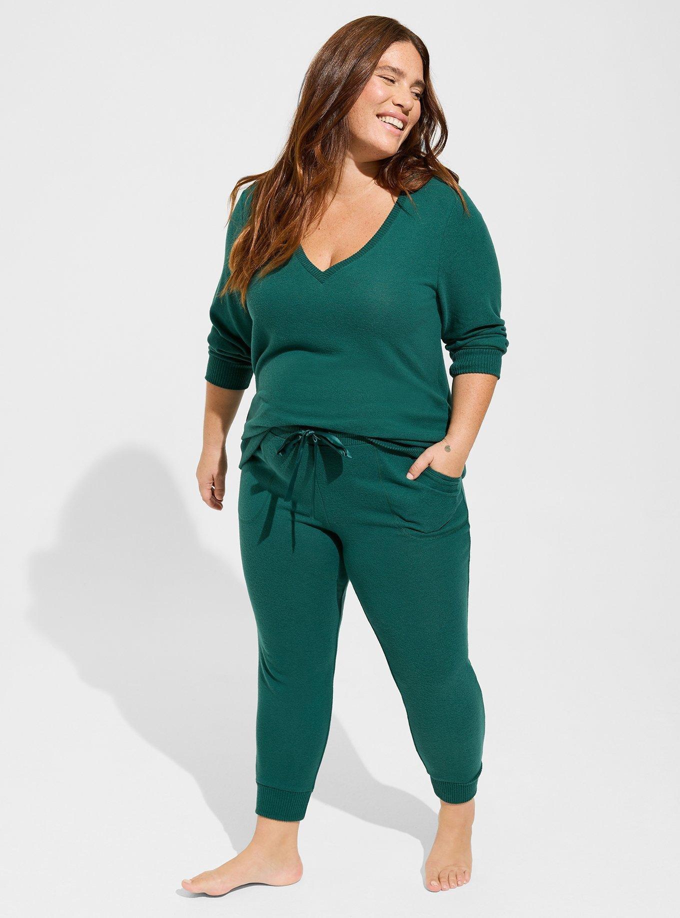 Plus Size - Super Soft Plush Full Length Cable Lounge Jogger - Torrid