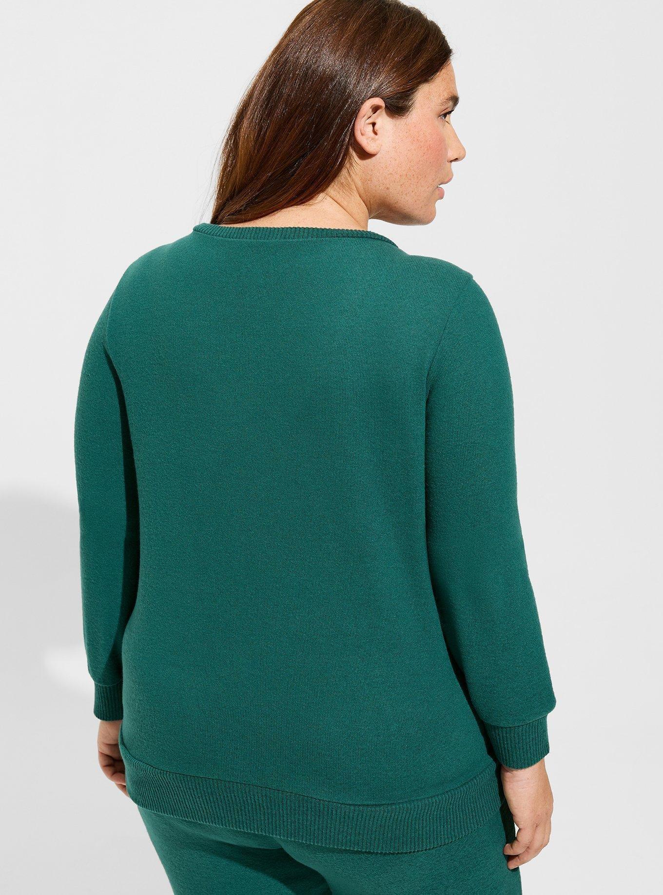 Plus Size - Super Soft Plush V-Neck Lounge Sweatshirt - Torrid