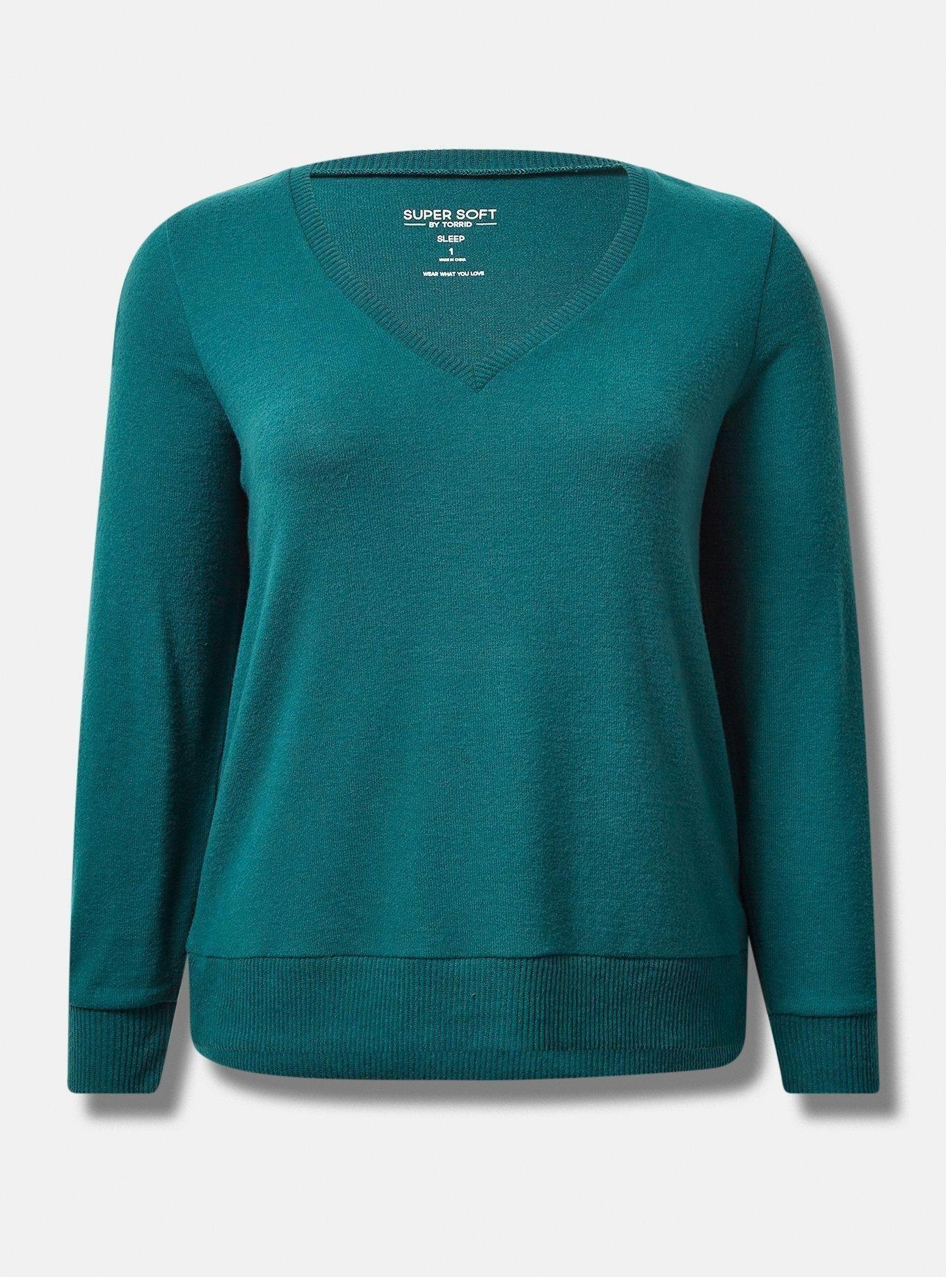 Super Soft Plush V-Neck Lounge Sweatshirt