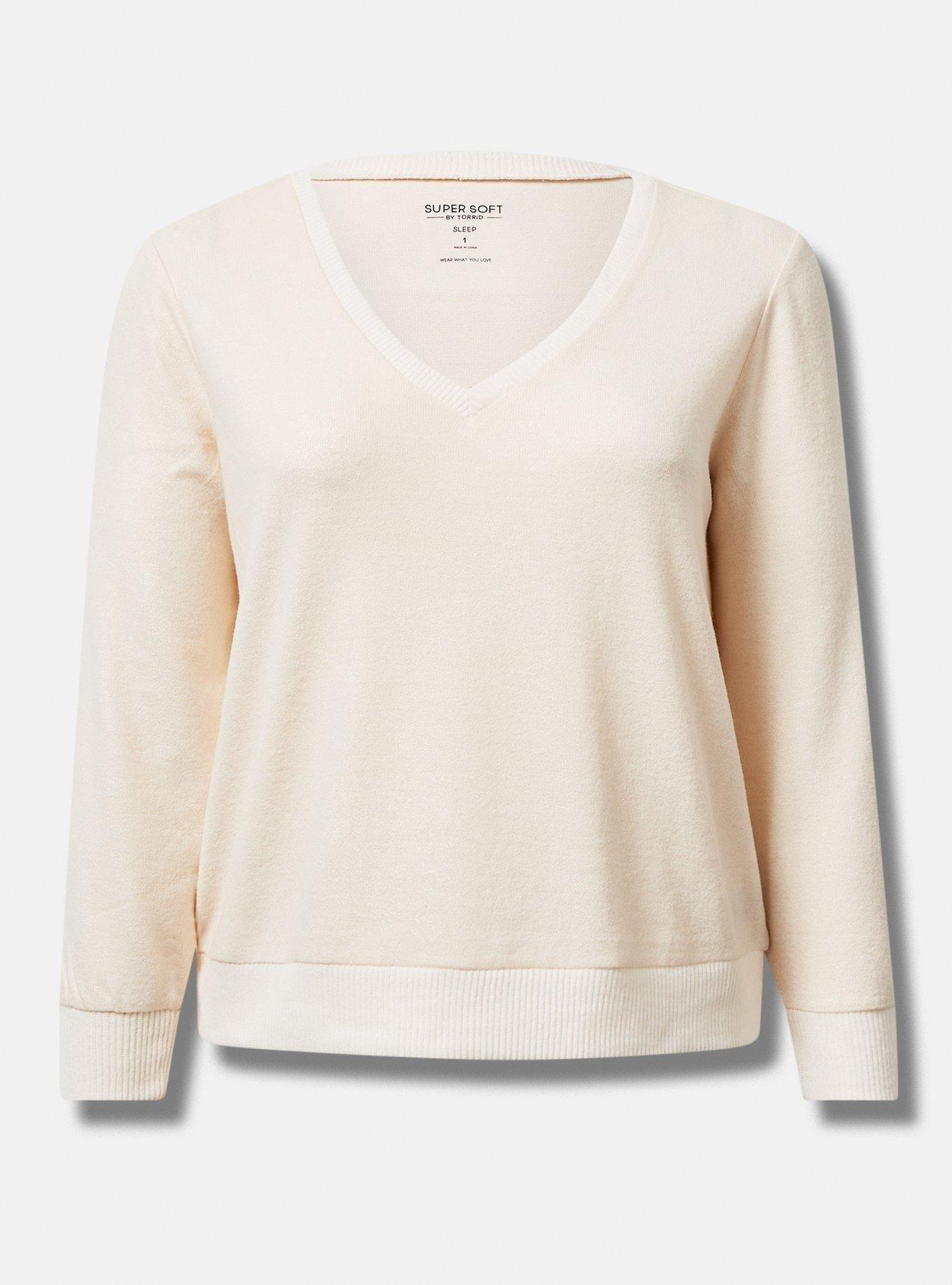 Plus Size - Super Soft Plush V-Neck Lounge Sweatshirt - Torrid