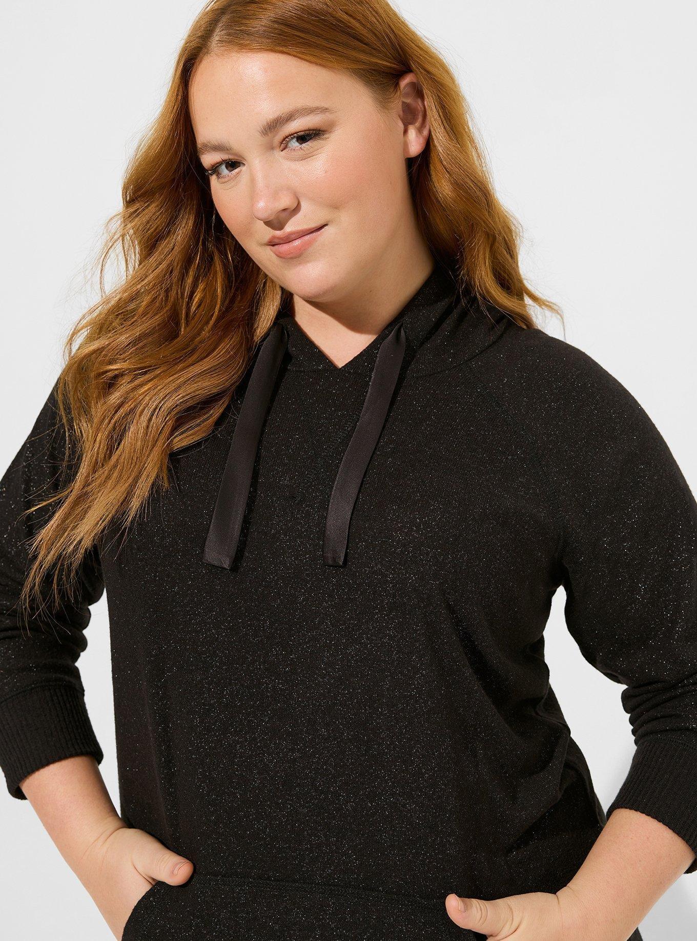Plus Size Super Soft Plush Shimmer Lounge Hoodie Torrid