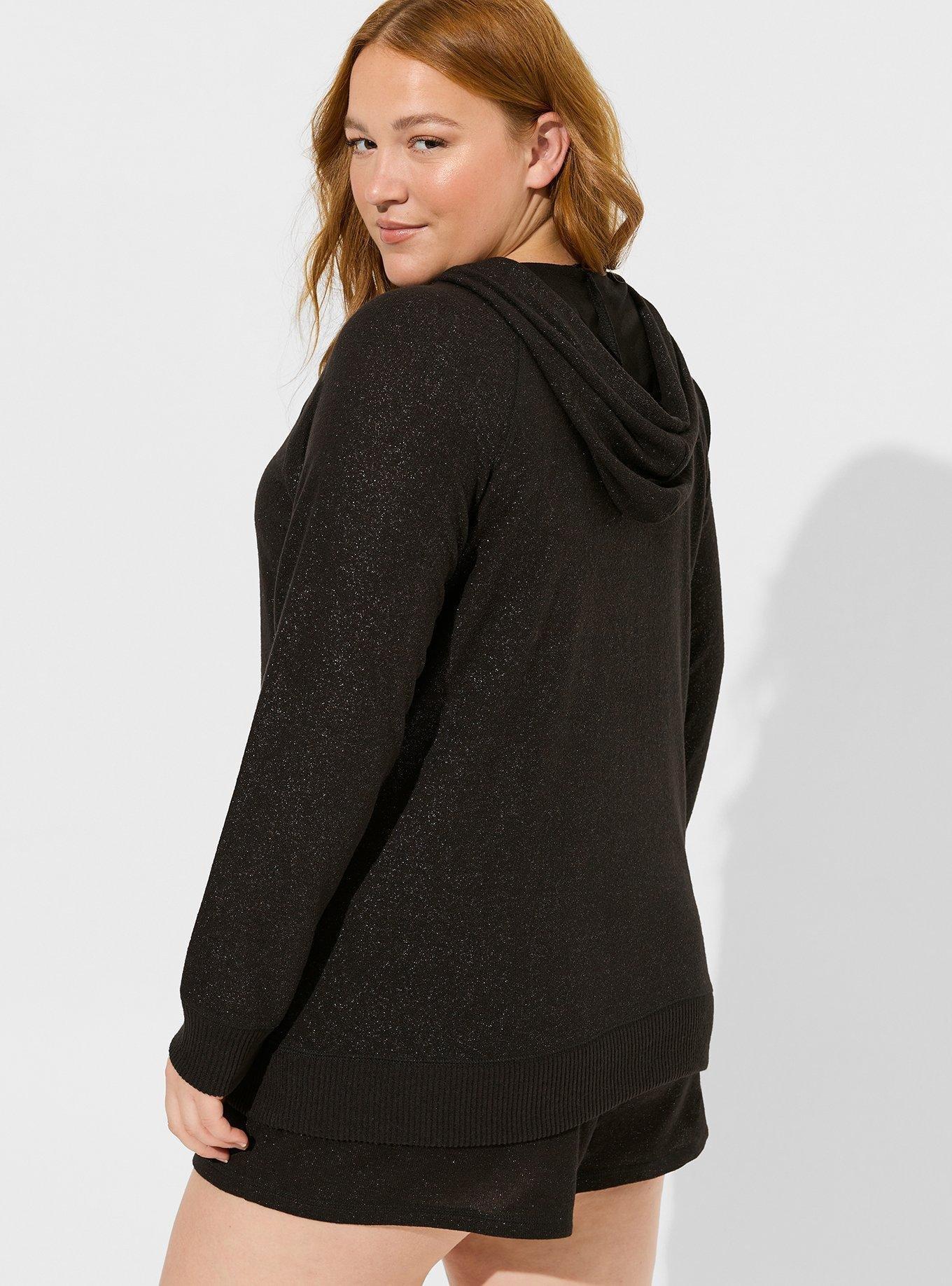 Plus Size Super Soft Plush Shimmer Lounge Hoodie Torrid