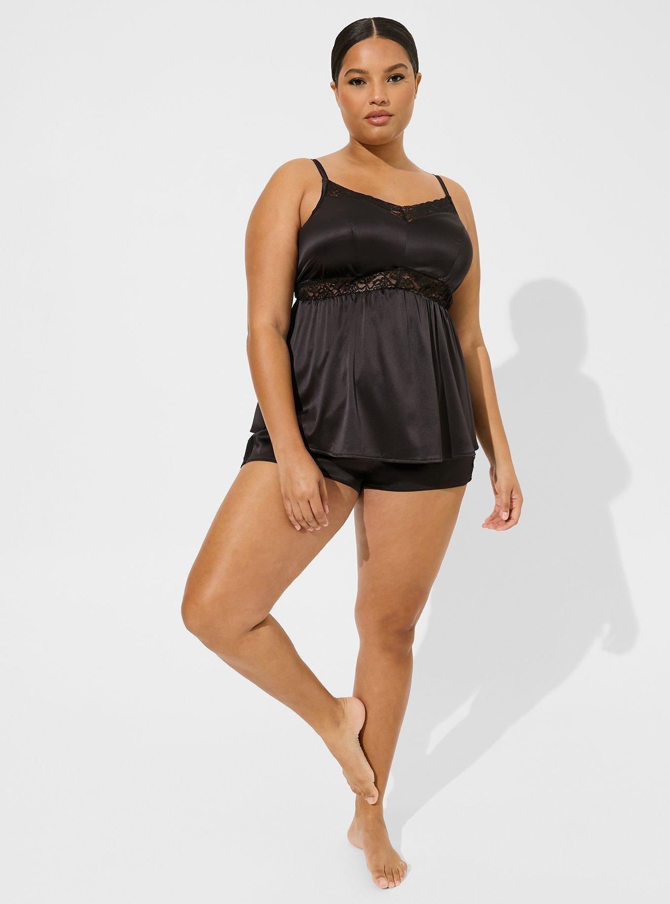 Plus Size - Dream Satin Lace Side Sleep Short - Torrid