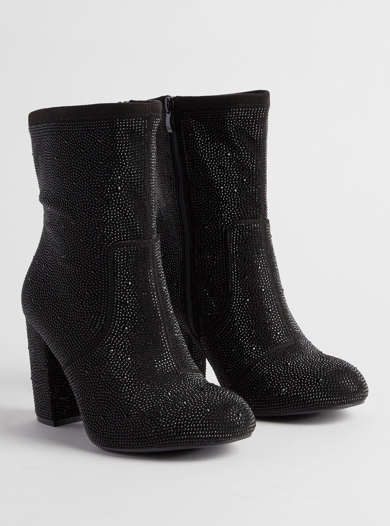 Embellished black hot sale booties