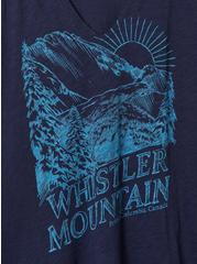 Whistler Mountain Vintage Cotton Jersey Notch Neck Tee, PEACOAT, alternate