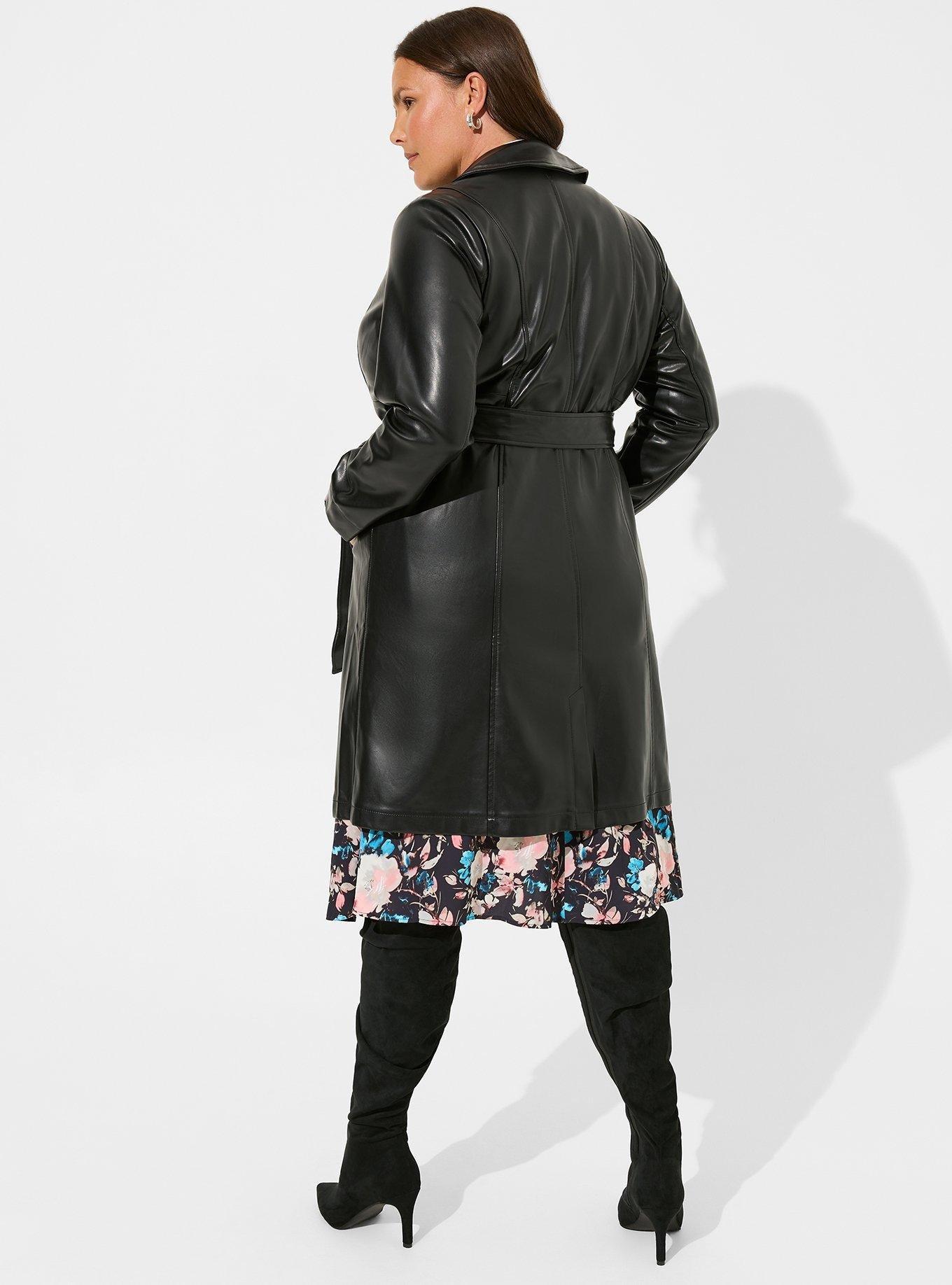 Torrid black trench coat sales