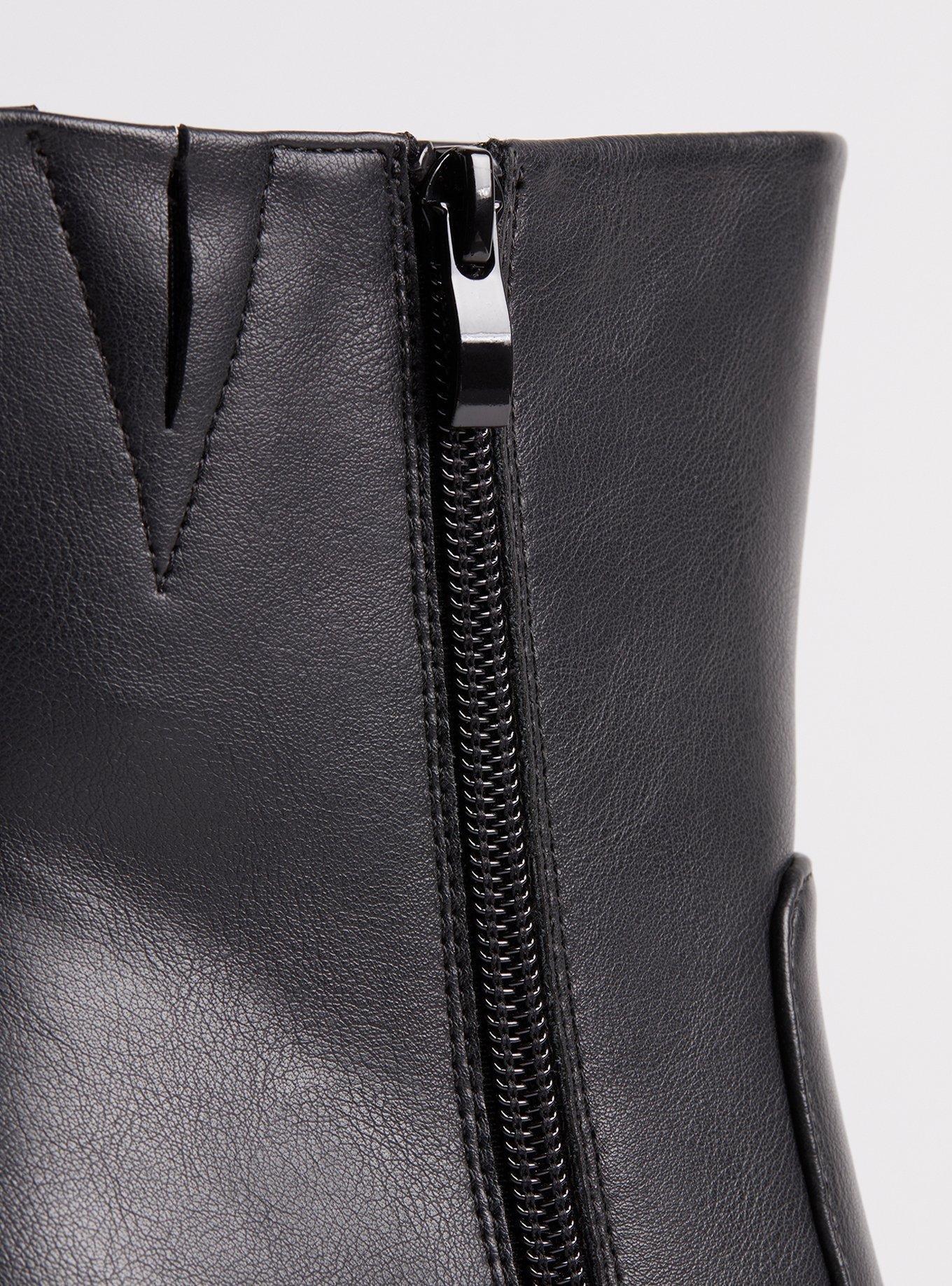 Square Toe Triangle Heel Bootie (WW), BLACK, alternate