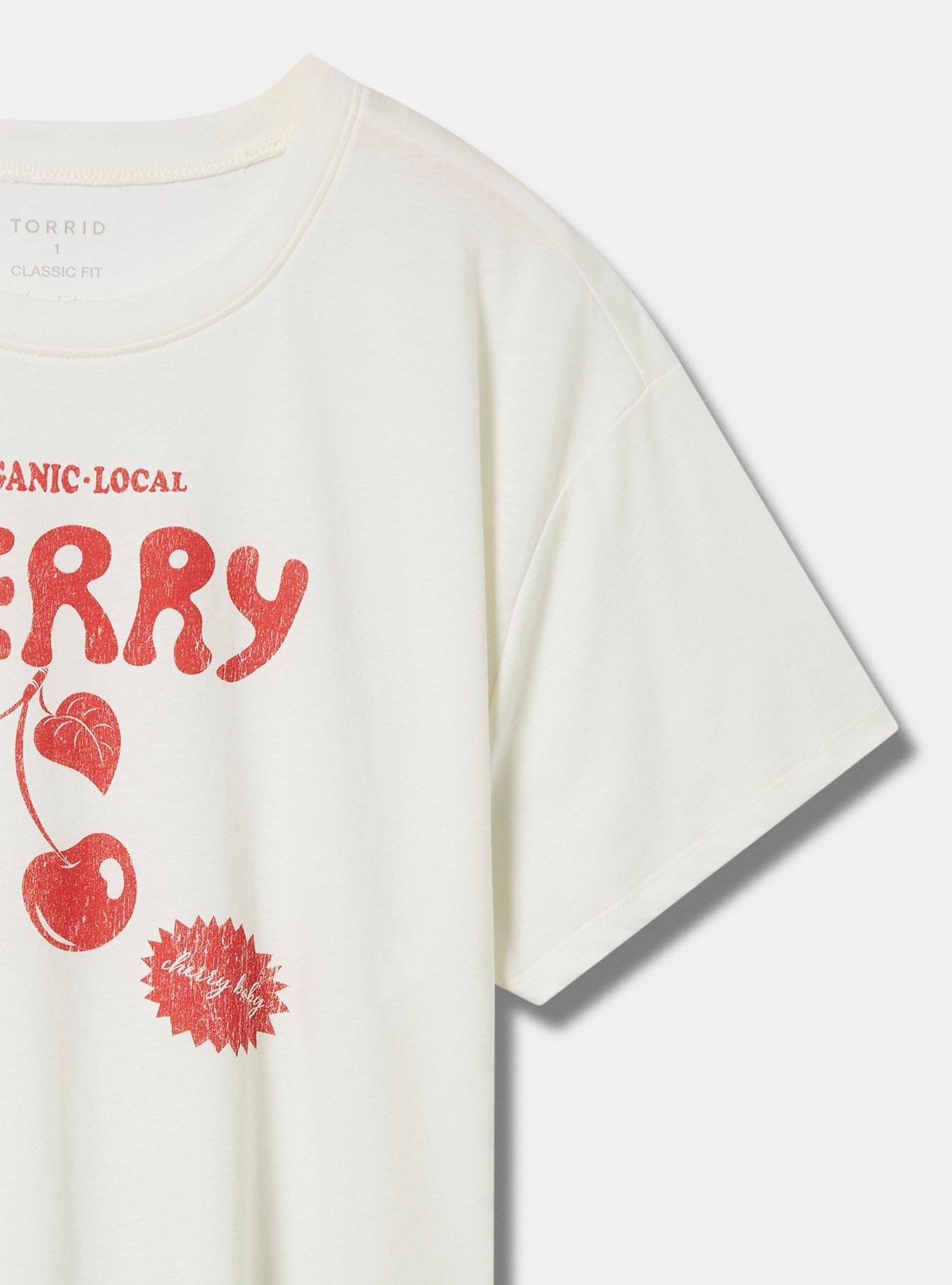 Plus Size - Organic Cherry Classic Fit Cotton Crew Neck Tee