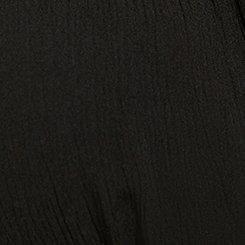 Plus Size Babydoll Washable Gauze Short Sleeve Top, DEEP BLACK, swatch