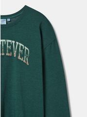 Whatever Cozy Fleece Drop Shoulder Sweatshirt, BOTANICAL GREEN, alternate