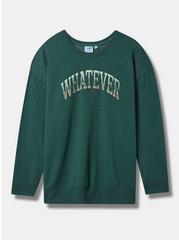 Whatever Cozy Fleece Drop Shoulder Sweatshirt, BOTANICAL GREEN, hi-res