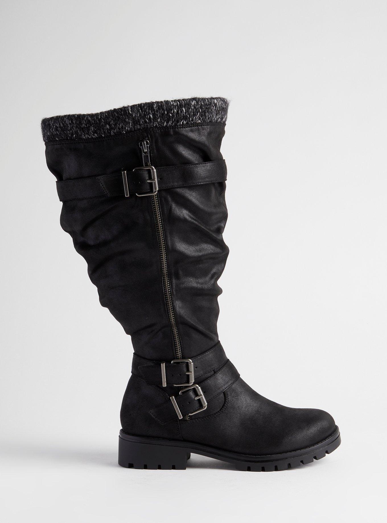 Buckle Sweater Knee Boot (WW