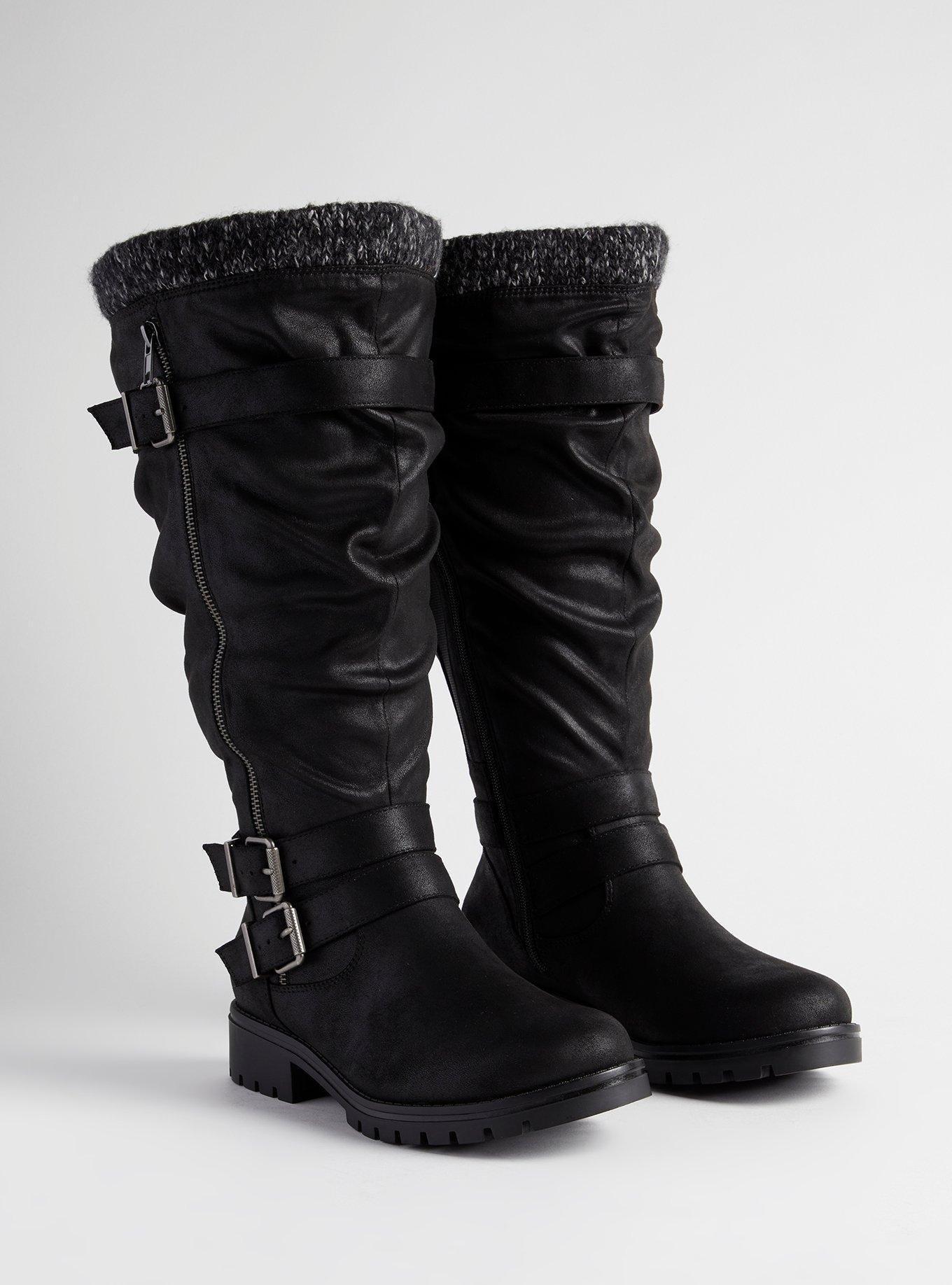 Buckle Sweater Knee Boot (WW)