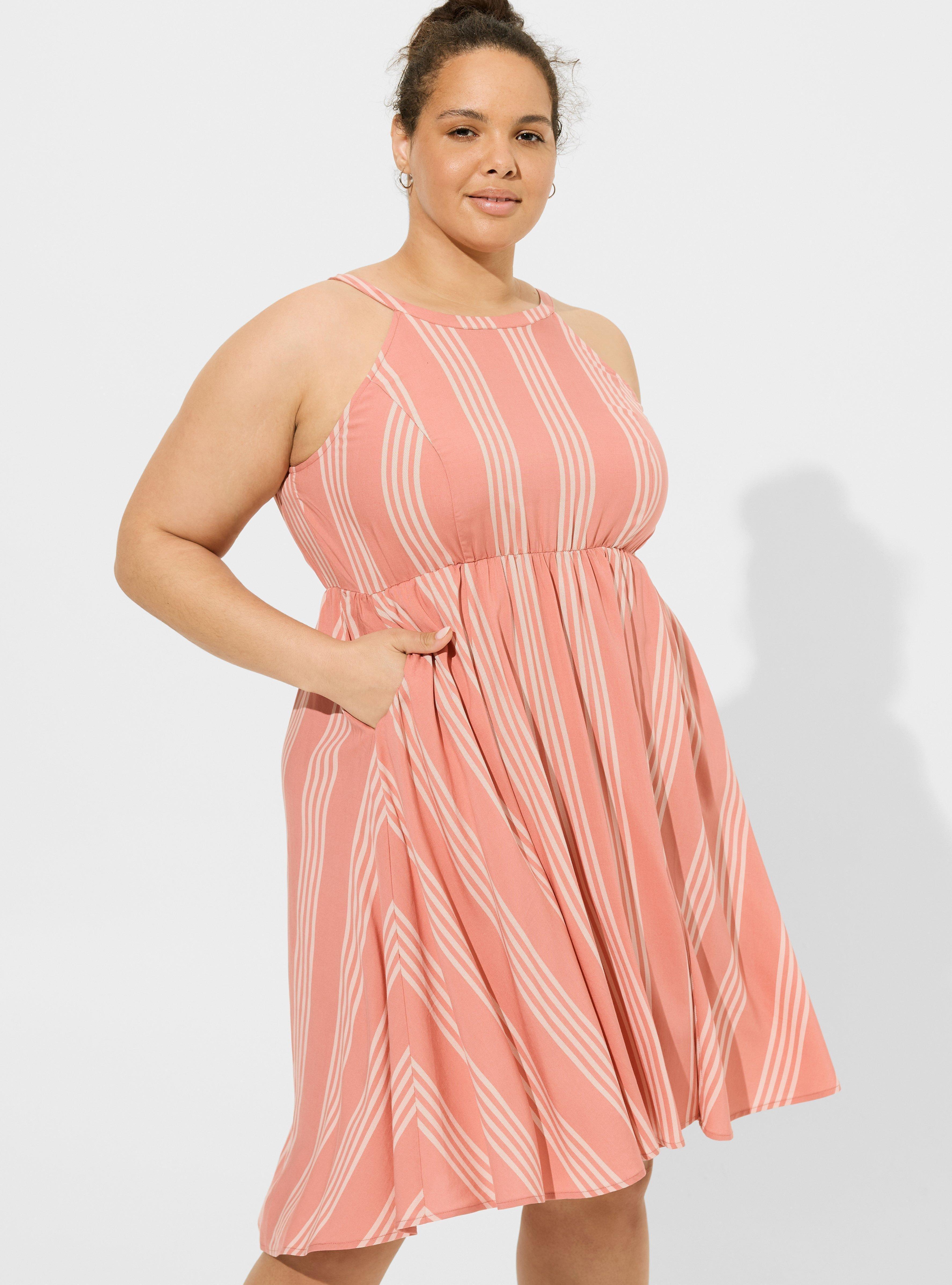 Mini Challis Halter Neck Hi-Low Dress