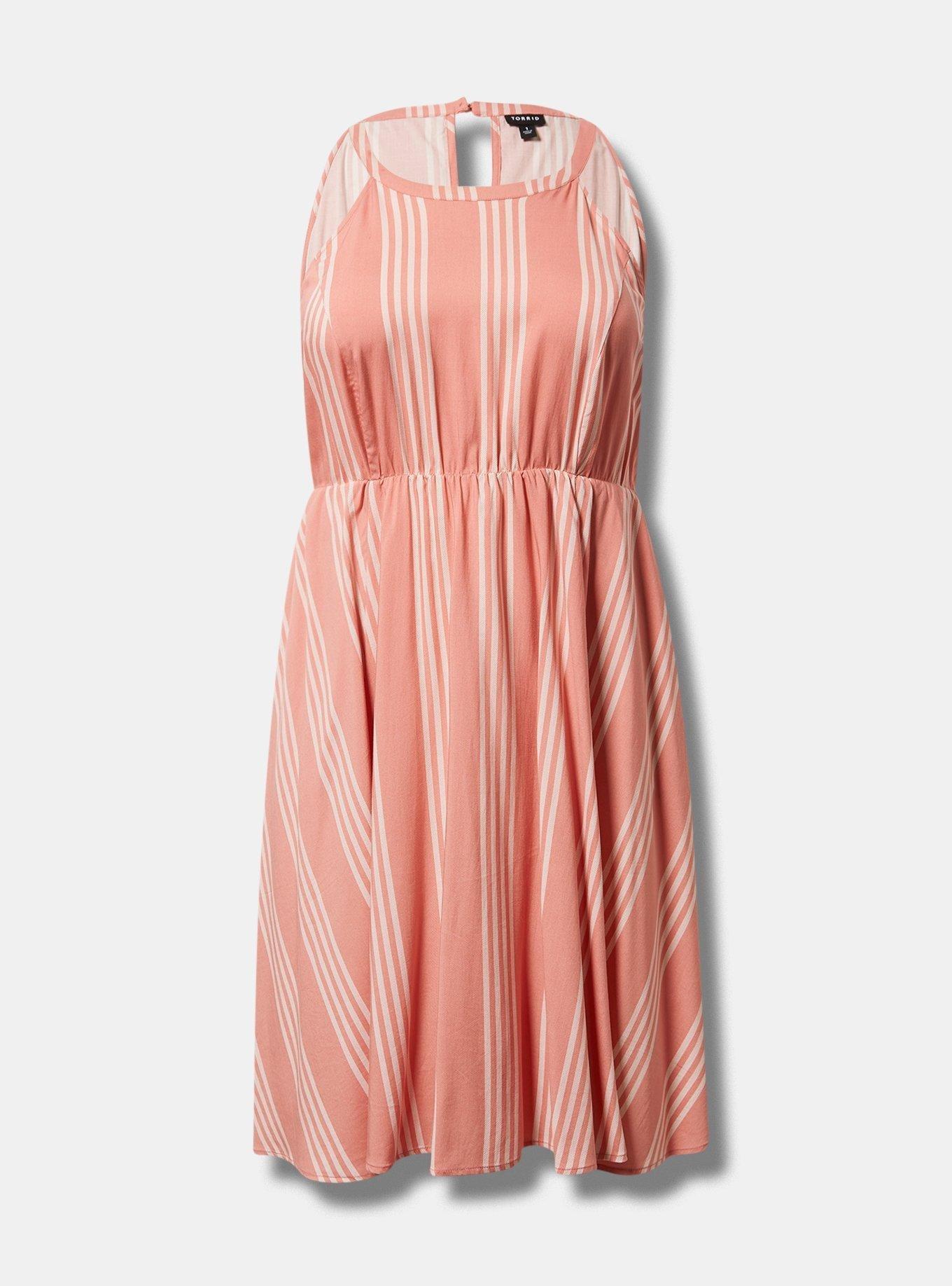 Mini Challis Halter Neck Hi-Low Dress