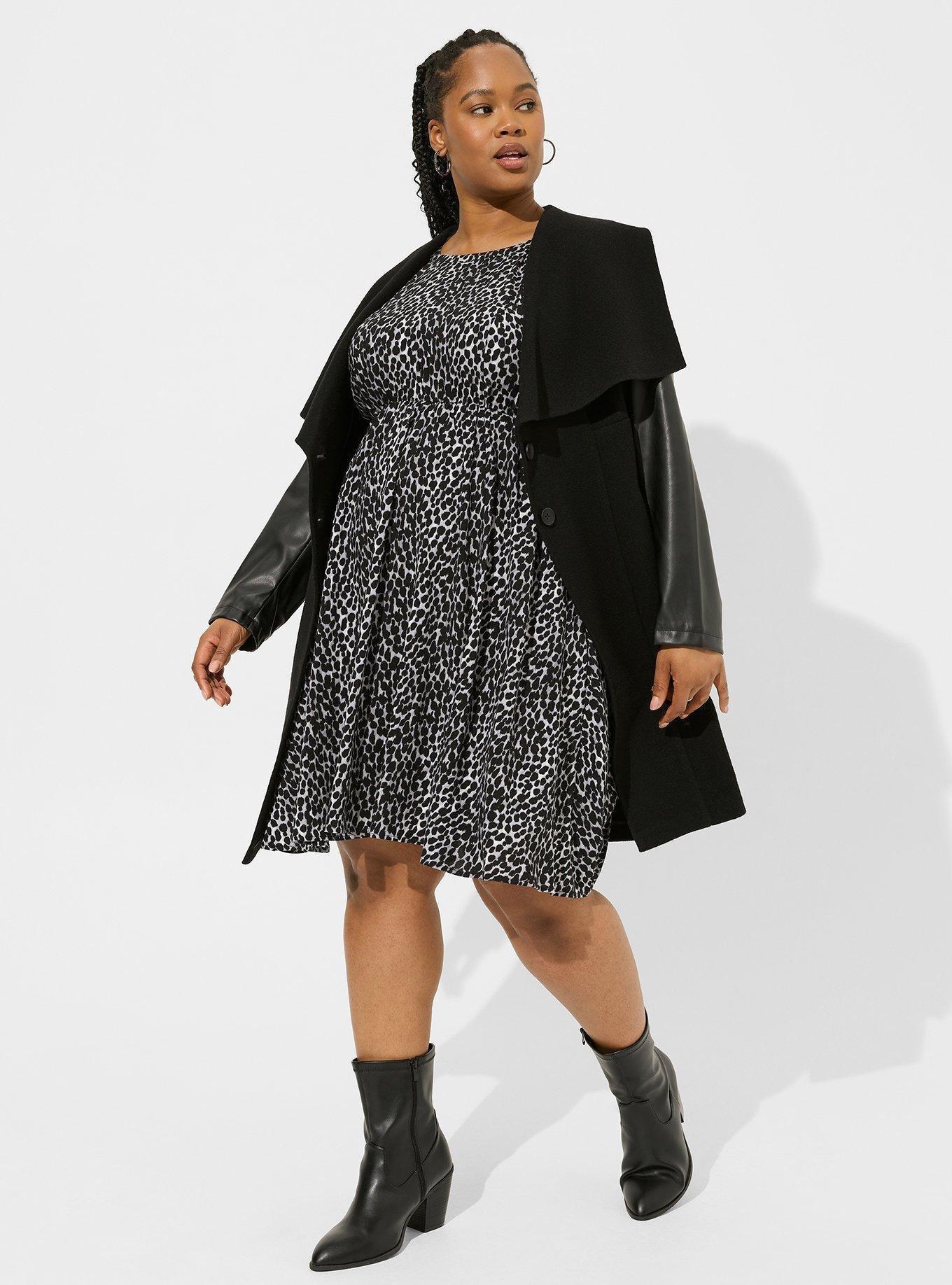 Plus Size - Maxi Washable Challis Hi-Low Tiered Shirtdress - Torrid