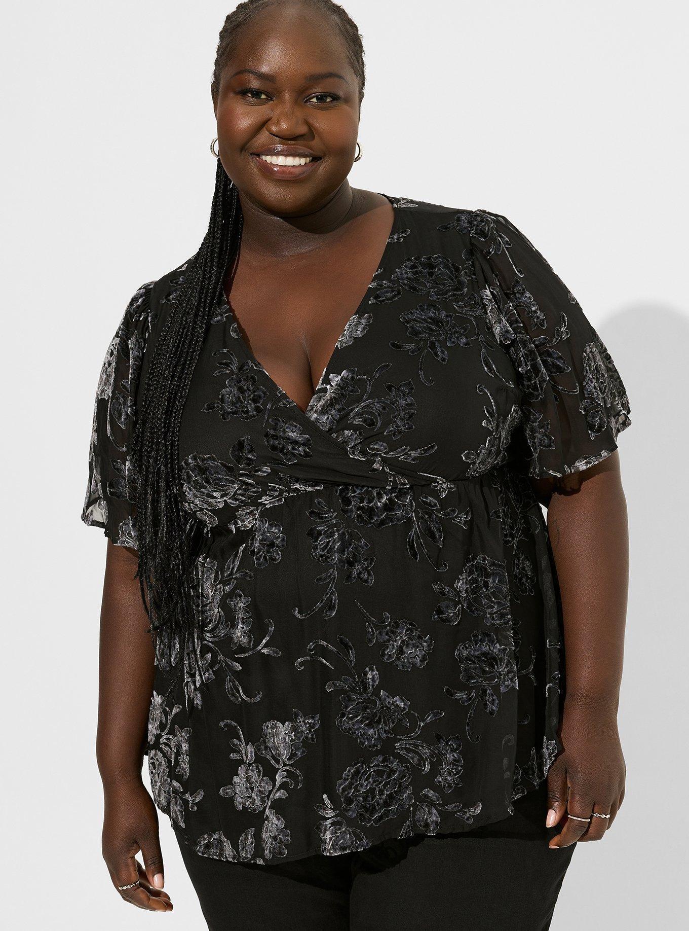 Plus Size - Peplum Smocked Short Sleeve Top - Torrid