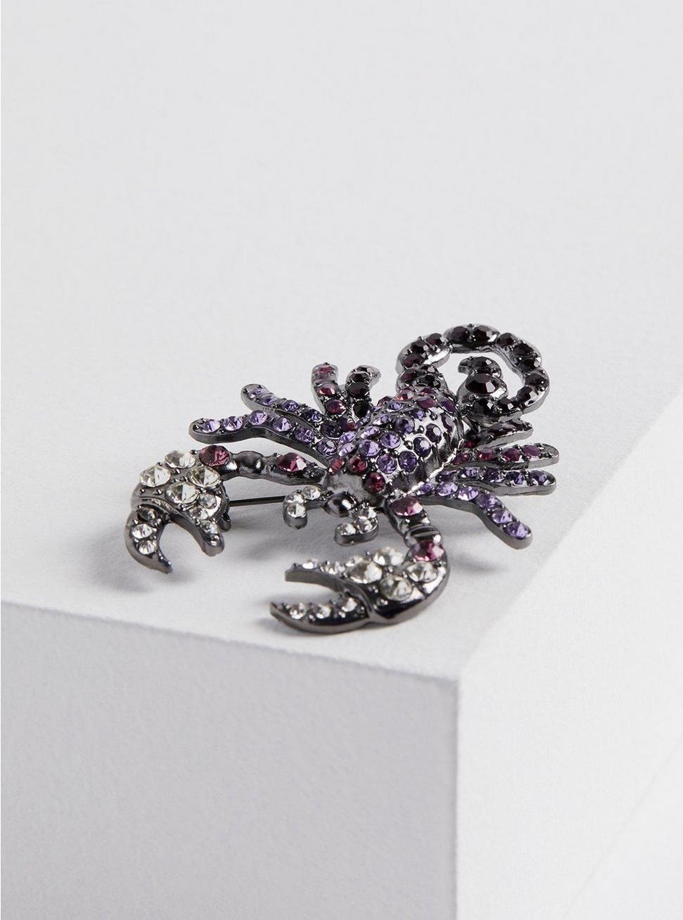Bejeweled Scorpion Brooch, , alternate