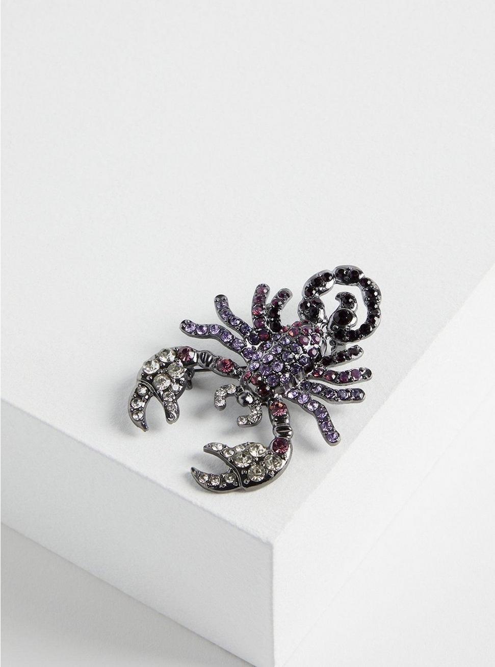 Bejeweled Scorpion Brooch, , hi-res