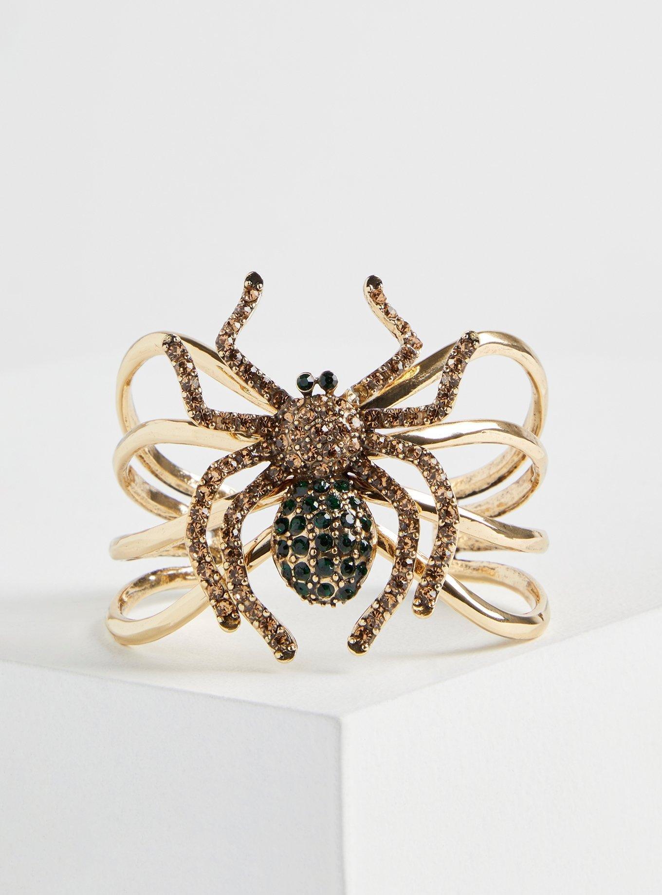 Bejeweled Spider Bracelet Cuff