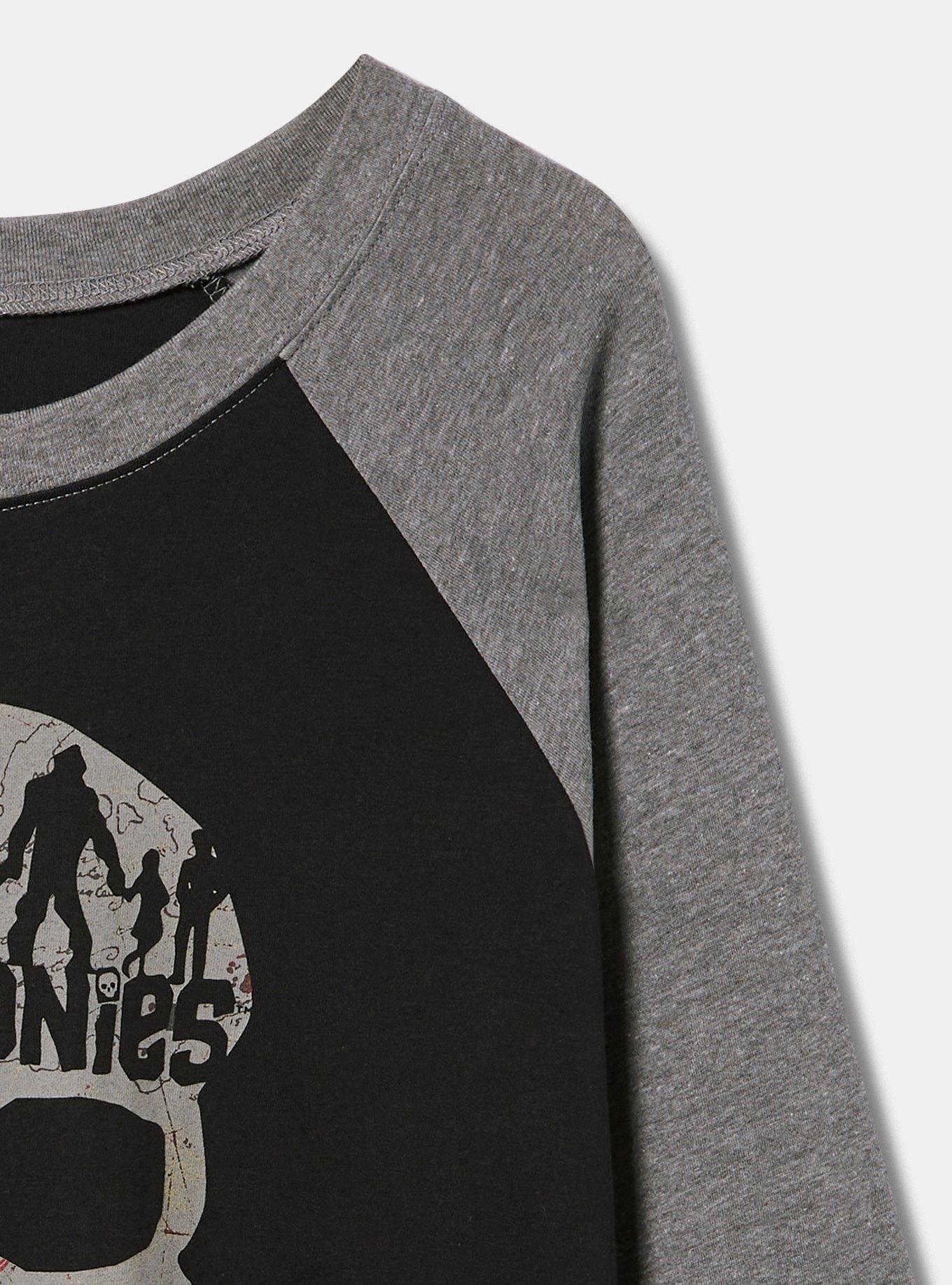 The Goonies Classic Fit Cotton Long Sleeve Raglan Ringer Tee, DEEP BLACK, alternate