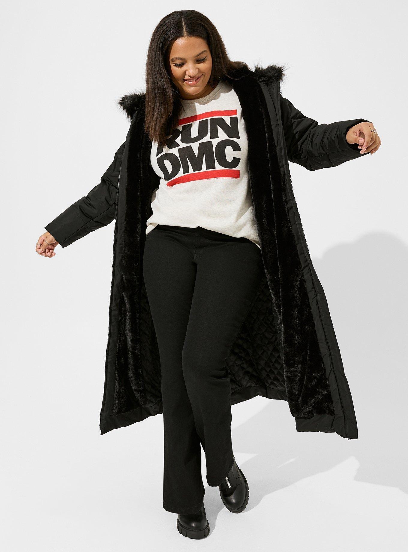 Run DMC Cozy Fleece Drop Shoulder Crew Sweatshirt, OATMEAL HEATHER, alternate