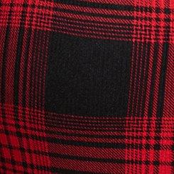 Plus Size Soft Rib Button-Through Sleep Gown, SHADOW PLAID DEEP BLACK, swatch